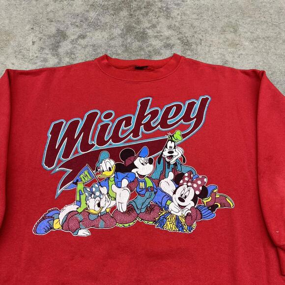 vintage mickey mouse disney red minnie goofy donald duck crewneck size large - Picture 2 of 3